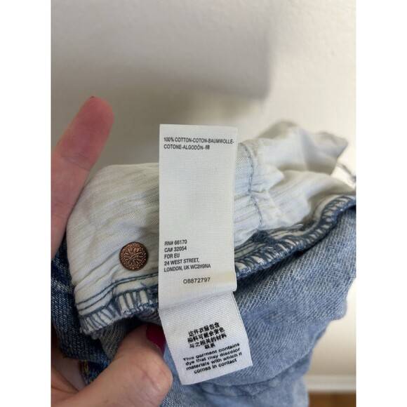 We The Free People Loving Good Vibrations Cutoff Denim Shorts Size 28 Jean Denim - Picture 7 of 7